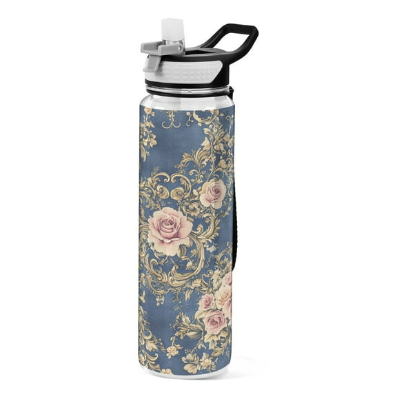 BZSMCE Sport Bottle Damask Of Floral Outdoor sports Water Bottle Size: 10.4x3in