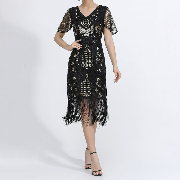 SXcggal Plus Size Vintage Fringed Personality Vintage Sequin Beaded Tassels Hem Flapper Dress For Women Basic Versatile Unique Women's Costume Dress UP Party - Walmart.com SXcggal Plus Size Vintage Fringed Personality Vintage Sequin Beaded Tassels Hem Flapper Dress For Women Basic Versatile Unique Women's Costume Dress UP Party - Walmart.com