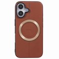 thumbnail image 3 of KIGC For iPhone 16 Case Compatible with MagSafe Litchi Texture Leather Coated PC+TPU Phone Cover - B, 3 of 5