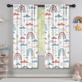 thumbnail image 5 of Blackout Kids Curtains,White Boho Bohemia Rainbow Clouds Sun Pattern Childrens Insulated Curtains Set Of 2,Bedroom Essentials,Toddler Room Decor 42x63in(106x160cm), 5 of 5