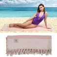 thumbnail image 4 of Nova Luxury Linen Quick Dry Turkish Beach Towels 100% Organic Cotton,37 x 71 Inches, Powder, 4 of 7