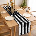 thumbnail image 3 of Black White Table Runner - 70 Inch Long, Kitchen Dining Table Runner Dresser Scarves, Retro Stars Stripes Flag Shabby Chic Texture Farmhouse Decor for Coffee Tables Wedding Party Banquet, 3 of 8