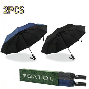 2-Pack Large Golf Umbrellas 46 Inch, 10-Rib Auto Open Close, Black & Blue Assortment