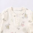 thumbnail image 5 of TOWED22 Baby Boys Girls Bodysuit Jumpsuits with Button Long Sleeve Cotton Rompers Overall,Beige,0-3 M, 5 of 7