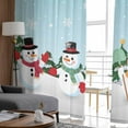 thumbnail image 6 of Christmas Snowman Sheer Curtains 108 Inches Long, Teal Blue Xmas Tree Winter Snowflakes Light Filtering Window Curtains for Living Room, Rod Pocket Voile Sheer Curtain Drapes, 52"Wx108"L, 2 Panels, 6 of 9