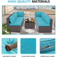 thumbnail image 4 of Gotland 7 Pieces Patio Conversation Set Outdoor Sectional Sofa Set PE Rattan Sectional sofa Set (blue), 4 of 6