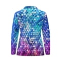 thumbnail image 3 of Uorisanigo Fish Scale Shape Womens Golf Shirt Soft Polyester Spandex Fabric Quick Dry Athletic Polo Shirts Breathable Versatile Quarter Zip Pullover for Women, 3 of 7