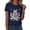 Dark Blue, variant on Halloween Shirts for Women T-Shirts for Women Casual Graphic Tee with Round Neck and Distinct Pattern Seasonal Summer Out for Jeans Green XL