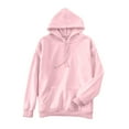 thumbnail image 4 of Cute Tops for Women Women's Solid Color Sweatshirt Womens Daily Long Casual Down For Womens Pocket Hooded Sweatshirts Pullover Sleeve Button V Drawstring Hoodies Neck Women's Hoodies Sweatshirts, 4 of 5