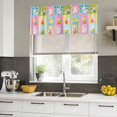 thumbnail image 4 of Spring Easter Curtain Valances for Windows, Kitchen Valance Window Treatments Panel 2 Pack, Bunny Duck Eggs Checkered Farmhouse Rod Pocket Short Curtains for Bathroom Bedroom 42 x 18 Inch, 4 of 8