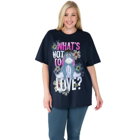Women's Plus Size Eeyore T-Shirt - Love Navy Blue