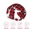 thumbnail image 3 of Yiaed Christmas Buffalo Plaid Print Reusable Shower Cap & Bath Cap & Lined, Oversized Waterproof Shower Caps Designed for all Hair Lengths, 3 of 7