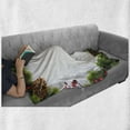thumbnail image 6 of Christmas Soft Flannel Fleece Blanket, Xmas Frame with Holly Berry Pine Cone Natural Wreath Traditional Composition, Cozy Plush for Indoor and Outdoor Use, 60" x 80", Green Brown Red, by Ambesonne, 6 of 6