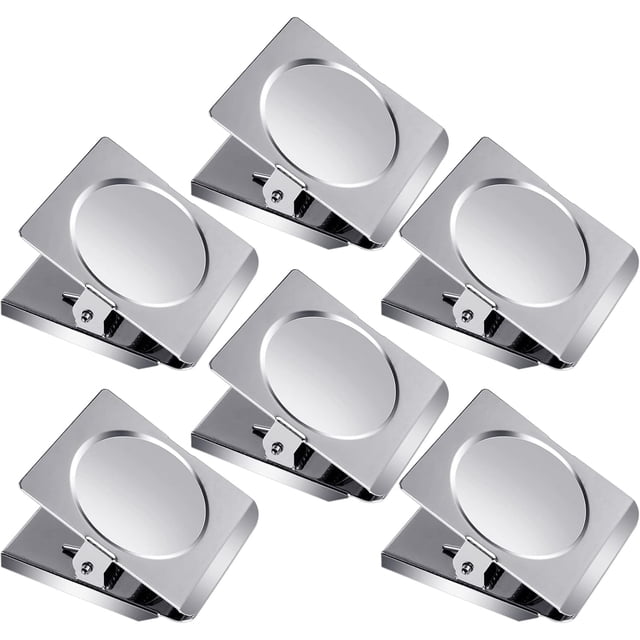 Heavy Duty Stainless Steel Magnetic Clamps, Strong Magnetic Force for Secure Hold, Durable Construction for Long Lasting Use, Versatile Applications in Home and Office Settings, 6-Piece