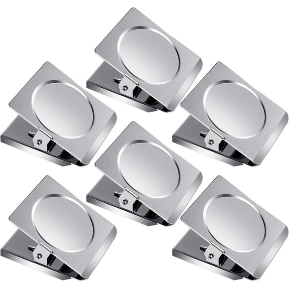 Durable Magnet Clips, Powerful Ferrite Magnet with Strong Stainless Steel Construction, Refrigerator Magnet, Whiteboard Magnet Clips, Multi-Use Magnetic Clips for Home and Office