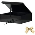 thumbnail image 4 of Extra Large Black Gift Box 19x16x6 Inches, Huge Gift Box with Ribbon Lid Magnetic Closure, Groomsman Proposal Box, Gift Boxes for Wedding Dress (Glossy Black), 4 of 13