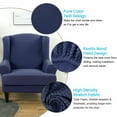 thumbnail image 3 of CJC Stretch 2-Piece Wingback Chair Slipcover, Wing Back Chair Covers, Blue, 3 of 8