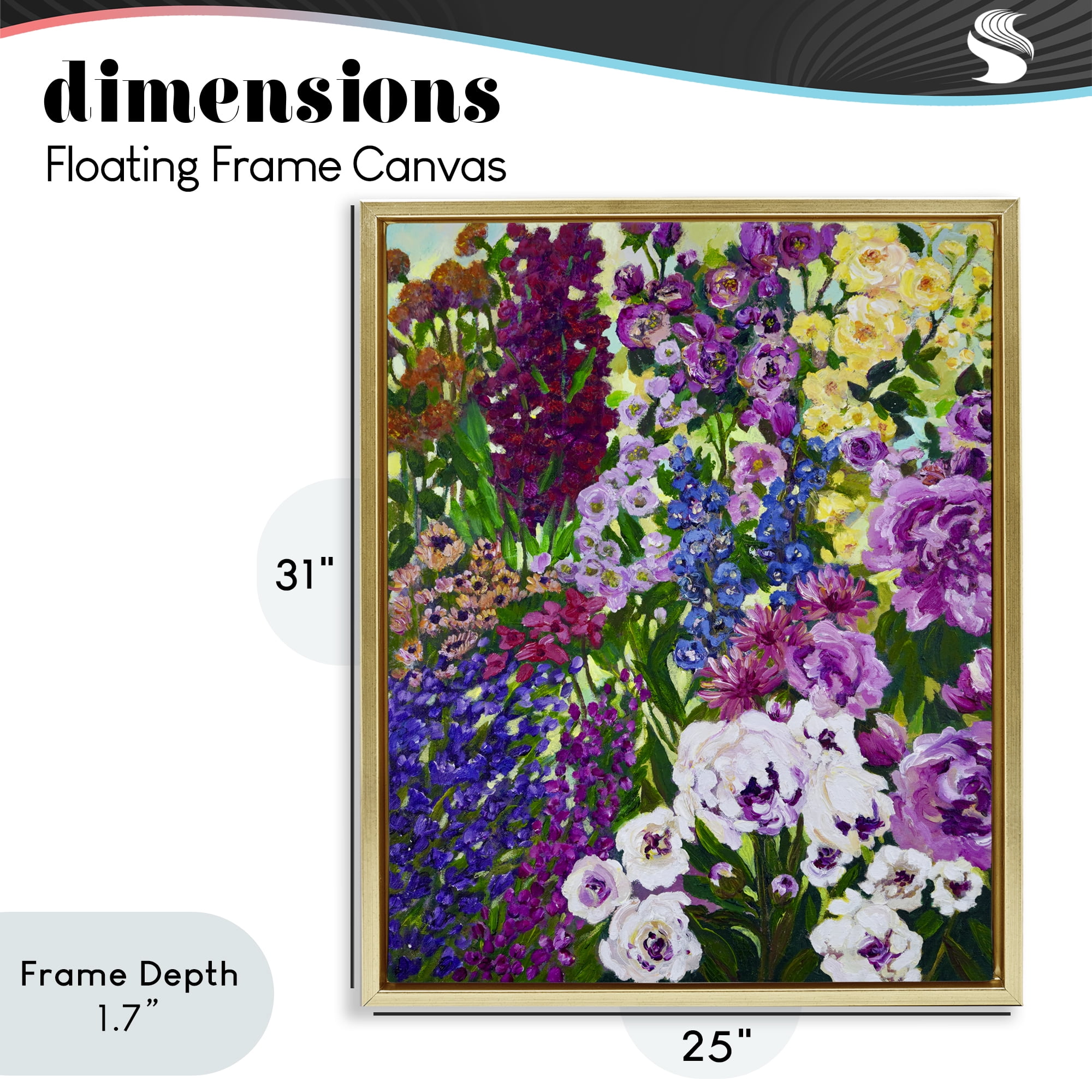 Stupell Industries Lush Greenhouse Garden Flowers Gold Framed Floater Canvas Wall Art, design by Lee Ann Zirbes