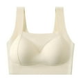 thumbnail image 3 of YTCAMLO Ribbed Sports Bras for Women Athletic Breathable No Underwire Seamless Bras Soft Pullover Bralettes Square Neck Workout Tops, Beige L, 3 of 4