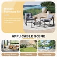 thumbnail image 3 of ZXRLHX 3 Piece Outdoor Accent Sling Chairs Set Balcony Apartment Furniture Set (Gray), for Porch, Indoor, 3 of 8