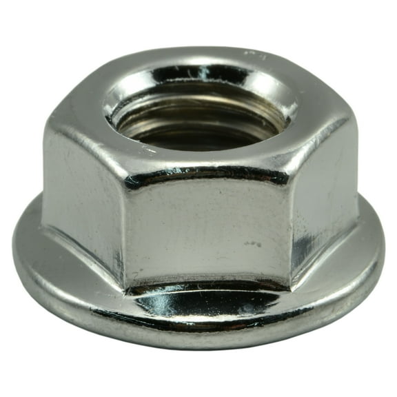 12mm-1.75 Chrome Plated Steel Coarse Thread Flange Nuts (4 pcs.)