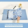 thumbnail image 5 of 2 Pack Pencil Pouch for 3 Ring Binder Smooth Zipper Folders with Pockets Clear Window Pencil Case Blue and White Porcelain Floral, 5 of 6