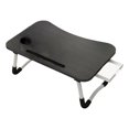 thumbnail image 2 of Escritorio portátil pequeño, mesa plegable, soporte para portátil con portavasos y soporte para teléfono, ideal para cama, sofá, trabajo, juegos, negro, 2 of 9