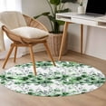 thumbnail image 4 of Round Area Rug 4 Ft, Green Floral Washable Non-Slip Circle Carpet for Living Room/Bedroom, Vintage Farmhouse Garden Flower Leaves Low-Profile Crawling Mats Collection Rugs for Indoor, 4 of 8