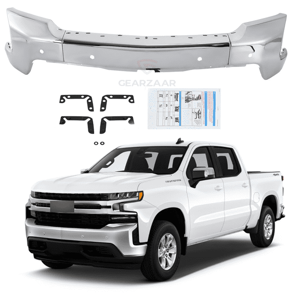 For 2019 2020 2021 2022 Chevy Silverado 1500 Chrome Steel Front Bumper Face Bar