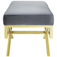 thumbnail image 4 of Modway Rove Velvet Performance Velvet Bench in Gold Gray, 4 of 6