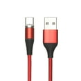 thumbnail image 1 of TFixol 2.4A Magnetic Suction Data Cable Nylon Braided Fast Charging Cable Phone Charging Cord Red Type-C Interface 2m, 1 of 7