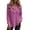 Purple, variant on Women's Summer Lightweight Cutout Printed Button Front Blouse Mesh Grid Design Long Sleeve Transparent Sheer Shirt Top M