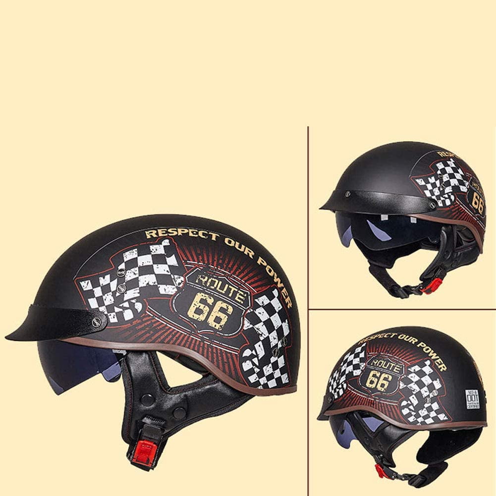 Vintage Casque Moto Jet, Casque Face Ouverte Avec Visière, Casque