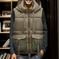 thumbnail image 2 of Durtebeua Men's Lightweight Puffer Vest, Outdoor Windproof Sleeveless Jacket for Hiking Travel Z11-Khaki,2XL, 2 of 6