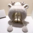 thumbnail image 2 of Winter Trapper Hat with Soft Knitted Deer Design and Cozy Pompon for Cold Weather, 2 of 3