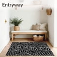 thumbnail image 3 of ODIKA 4'x6' Machine Washable Non-Slip Area Rug, Abstract Chevron Wave Modern Contemporary Decorative Floor Covering High Traffic Rug with Pad, Black, 550645, 3 of 8