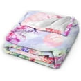 thumbnail image 2 of Dragonfly Fleece Throw Blanket Ultra Soft Cozy Spring Summer Flowers Decorative Flannel Blanket for Home Bed Couch Chair Travel 50x40in, 2 of 6