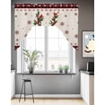 thumbnail image 3 of Red Christmas Elk Kitchen Curtains Swag Valance for Windows/Bathroom/Cafe, Xmas Snowflake Botanical Berry Rod Pocket Drape Panel Swag Curtains Valance for Bedroom/Living Room 56"x36", 3 of 6