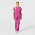 thumbnail image 3 of Wink W123 Women's Stylized V-Neck Scrub Top, Hot Pink, S Womens, 3 of 6