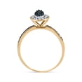 thumbnail image 3 of FB Jewels 10kt Yellow Gold Round Blue Color Enhanced Diamond Bridal Wedding Ring Band Set 1/2 Cttw Size 7, 3 of 4