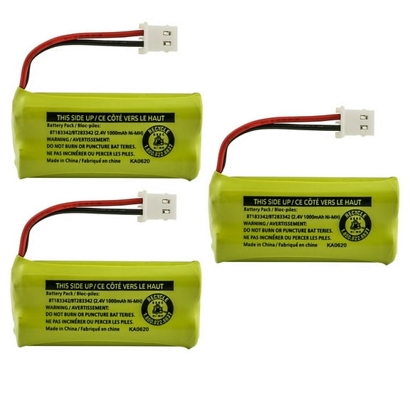 Kastar 1000mAh Power Battery for Vtech CS6114, CS6114-2, CS6114-11, BT183342, 3 Pack