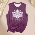 thumbnail image 2 of KHONTS Retro Flower Tank Top for Women Summer Graphic Sleeveless Tops Bohemian Cute Print Casual Shirts Purple XL, 2 of 3