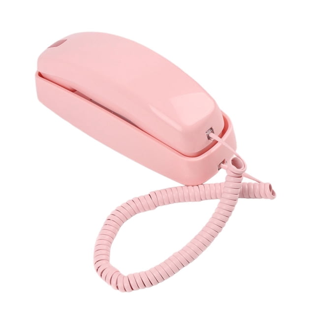 Teléfono de pared Teléfono de pared Teclado de botones grandes Remarcación clásica fijo con cable para cocina Negocios Escuela Sala de estar Rosa