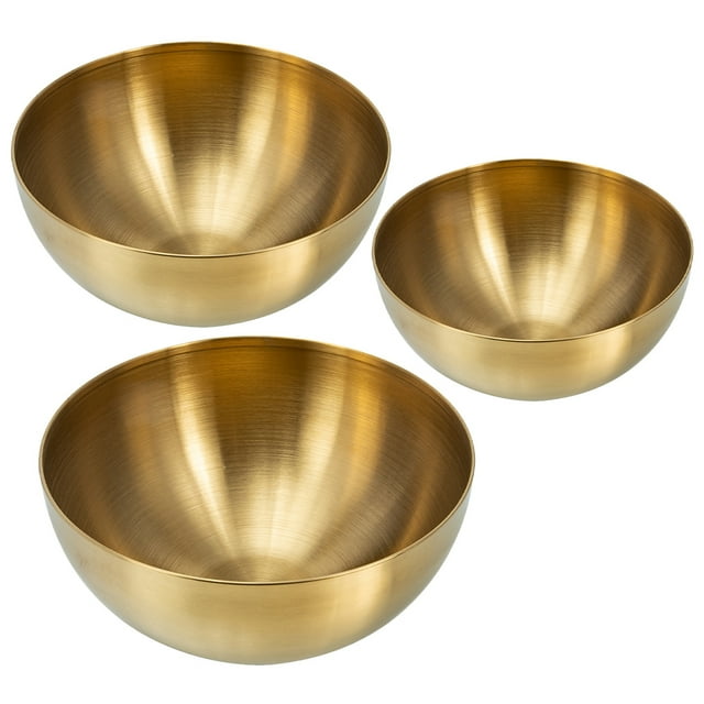 Juego de 3 ensaladeras de acero inoxidable, recipiente para fruta, recipiente para alimentos de cocina, cuencos para fideos
