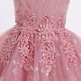 thumbnail image 4 of IBTOM CASTLE Toddler Girls Butterfly Birthday Dress Ruffle Tulle Flower Girl Wedding Pageant Formal Party Dress Floral Shiny Butterfly for Photo Shoot 18-24 Months Dusty Pink, 4 of 7