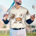 thumbnail image 5 of Rateoe Brown Cat Cartoon Pattern Men’s Baseball Short Sleeve Polo Shirt, Midweight Men's Shirt Golf Shirt Polo Shirts Quick Dry Short-Large, 5 of 7