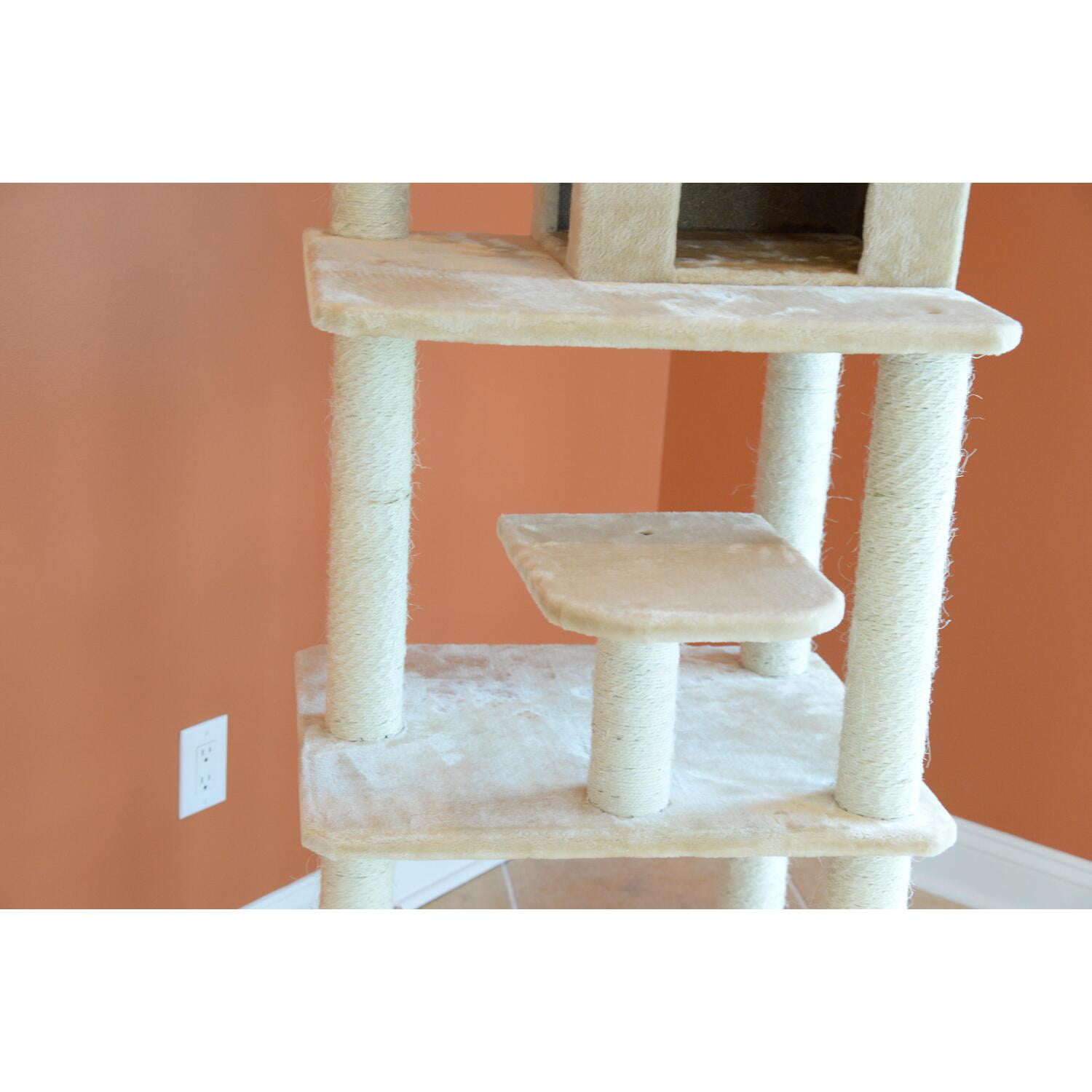 GleePet 74"real wood Cat Tree GP78740821 Beige 7 Levels