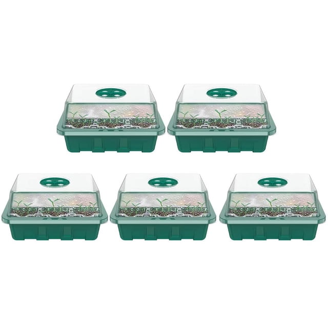 Bandejas de Semillas con Tapas Bandeja de Inicio de plántulas con s Herramienta de trasplante Adepaton QH-1277-2