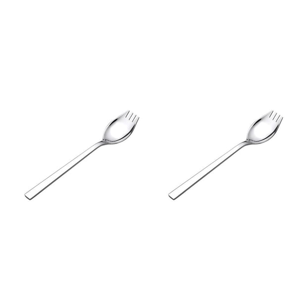 Naiovety 1 cuchara multifunción, tenedor todo en uno, mango largo de acero inoxidable, cuchara para ensalada de frutas, vajilla, herramienta para comer Type1 NO1 Naiovety CBP086640