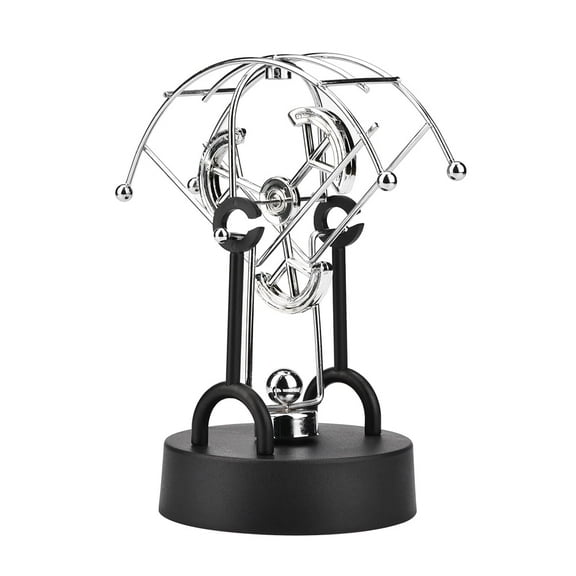Perpetual Motion,Desk Toy - Battery-Semi-Arc Frame Battery Powered Durable Art Toy For Education & Decor 7.7" , AA Batteries Not Included